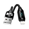 USB-A kabelis – Lightning Wozinsky WUALC2 su LED ekranu 2.4A 2m – juodos spalvos