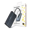 USB-C šakotuvas 14 viename Wozinsky WDS03Y5S daugiafunkcis, aliuminis, 3 monitoriams, su 15 cm laidu · pilkas