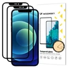 Wozinsky 2x Apsauginis stiklas Full Glue Super Tough ekrano apsauginė plėvelė, pilnai padengta rėmeliu, dėklas Draugiškas Apple iPhone 12 Pro / Apple iPhone 12 juodas