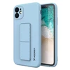 Wozinsky silikoninis su stoveliu Apple iPhone 12 dėklas telefonui žydros spalvos