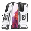 Wozinsky Ring Armor tvirtas hibridinis dėklas + magnetinis laikiklis skirtas Samsung Galaxy S22 Ultra, sidabrinis
