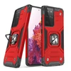 Wozinsky Ring Armor tvirtas hibridinis dėklas + magnetinis laikiklis skirtas Samsung Galaxy S22 Ultra, raudonas