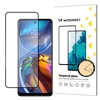 Wozinsky Super patvarus pilnai klijuojamas grūdintas stiklas viso ekrano su rėmeliu patogiu dėklu Motorola Moto E32 Juodas