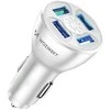 Wozinsky WCCAW 50W 4x USB-A QC automobilinis įkroviklis – baltos spalvos