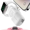 Wozinsky WF16-YLS 5000mAh 15W „Lightning“ mini išorinė baterija su įmontuotu USB-C kabeliu ir „Apple Watch“ įkrovikliu – baltos spalvos