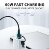 Wozinsky WNBAA 4in1 kabelis 2x USB-C 1x USB-A 1x Lightning 60W 1 m – juodos spalvos