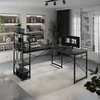 Meester Group Sp. z o.o. Corner desk with shelves Leader 5.9 Juodas 145 cm