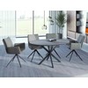 Signal Meble Valgomojo stalas SIGNAL Gaston Ceramic, 100(135)x100x75 cm, pilka/juodas