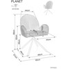 Signal Meble Signal 2-jų kėdžių komplektas Planet Raven, pilkas