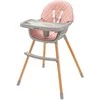 Valgomojo kėdė Baby Mix Freja medinė dulkėta rožinė