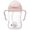 B.BOX BB200211 Vandens butelis su šiaudeliu 240 ml rožiniai skaistalai