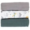 Petite&amp;Mars Moussy - bambukinės sauskelnės, rinkinys iš 3 | Pilka