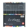 Marvy Uchida Permanentiniai markeriai teptukiniu antgaliu "Le Plume Permanent" #3000-36A 36 vnt.