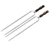 Bbq Expert Dvigubas iešmas su medine rankena 45cm