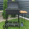 Bbq Expert Šašlykinė 88x47x92 cm, su lentyna ir ratukais, metalo storis 3mm