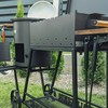 Bbq Expert Šašlykinė - viryklė 8-12 kazanui, su lentyna ir ratukais, metalo storis 3mm
