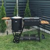 Bbq Expert Šašlykinė - viryklė 8-12 kazanui, su lentyna ir ratukais, metalo storis 3mm