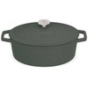 Berlinger Haus Ovalus emaliuotas ketaus puodas, 30x22x12cm, 4,65L | Matte Žalias Collection BH-6545