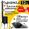 Kazanas su krosnele (kazanas 12L (Namangan) | apvalus dugnas + Krosnelė kazanui D-360 mm)
