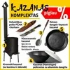 Rištan Komplektas: Krosnelė (3mm) Kazanas 16L - Dangtis-keptuvė- Kiaurasamtis - Peilis