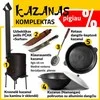 Rištan Komplektas: Krosnelė (3mm) Kazanas 16L - Dangtis-keptuvė- Kiaurasamtis - Peilis