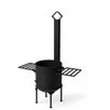 Kazan Mangal Krosnelė kazanui 8-12L / skersmuo 36cm / plienas 3mm / su lentynomis
