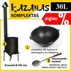 Komplektas: Krosnelė kazanui, Uzbekiškas kazanas 30L Namangan (išdegintas, poliruotas), Kiaurasamtis