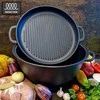 Maysternya KAZANAS WOK 18L su GRILL ketaus dangčiu keptuvė | V18CPGr