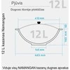 Namangan Komplektas: Uzbekiškas išdegintas kazanas 12L plokščias dugnas + Krosnelė kazanui + Kiaurasamtis