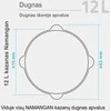 Namangan Komplektas: Uzbekiškas išdegintas kazanas 12L plokščias dugnas + Krosnelė kazanui + Kiaurasamtis