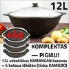 Namangan Užbekiškas poliruotas kazanas 12L + 4 ketaus lėkštės + aliuminio dangtis
