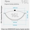 Užbekiškas kazanas 16 L (Namangan) plokščias dugnas
