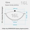 Užbekiškas kazanas 16 L (Namangan) plokščias dugnas