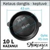 Uzbekiškas poliruotas kazanas 10L (Namangan) su ketaus dangčiu-keptuve | apvalus dugnas