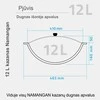 Uzbekiškas poliruotas kazanas 12l (Namangan) apvalus dugnas +Ketaus dangtis-keptuvė +46cm kiaurasamtis