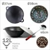 Rištan Uzbekiškas poliruotas kazanas 12l (Namangan) plokščias dugnas (išorėje) + Sadž 37cm + Leganas 37cm + Kiaurasamtis 46cm