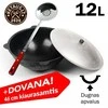 Užbekiškas poliruotas kazanas 12L (Namangan) apvalus dugnas su DOVANA — kiaurasamčiu!