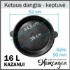 Uzbekiškas poliruotas kazanas 16L (Namangan) su ketaus dangčiu-keptuve | apvalus dugnas