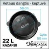 Uzbekiškas poliruotas kazanas 22L (Namangan) su ketaus dangčiu-keptuve | apvalus dugnas