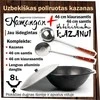 Uzbekiškas poliruotas kazanas 8l (Namangan) plokščias dugnas (išorėje) +46cm samtis ir kiaurasamtis