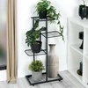 Vilde Juoda metalinis gėlių stovas 4 pakopų 80 cm