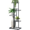 Vilde Juoda metalinis gėlių stovas 5 pakopų 96 cm