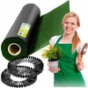 Sodo agrotekstilė 1,6 m x 100 m 90 g/m2 + 100 „Plonos“ smeigtukų - juoda ir žalia