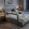 Lovos apsauginis turėklas, apsauginiai varteliai, spyna, 160 cm, Nukido NK-227, pilkas