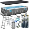 Bestway „Splashview“ karkasinis baseinas, 488 m x 244 cm, pilka rotango imitacija, 10in1, 561MB