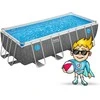 Bestway „Splashview“ karkasinis baseinas, 488 m x 244 cm, pilka rotango imitacija, 10in1, 561MB