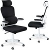 Biuro kėdė su kvėpuojančiu tinkleliu, reguliuojamu aukščiu, ergonomine atrama, supimo funkcija, juoda biuro kėdė