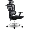 Biuro kėdė su tinkliniu atlošu, ergonomiško dizaino, reguliuojamo aukščio, juoda vadovo kėdė, patogi kompiuterio kėdė