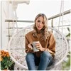 Boho pakabinamas krėslas, smėlio spalvos (be pagalvės)