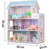Didelis medinis lėlių namelis, 3 aukštų, Ricokids RK-878